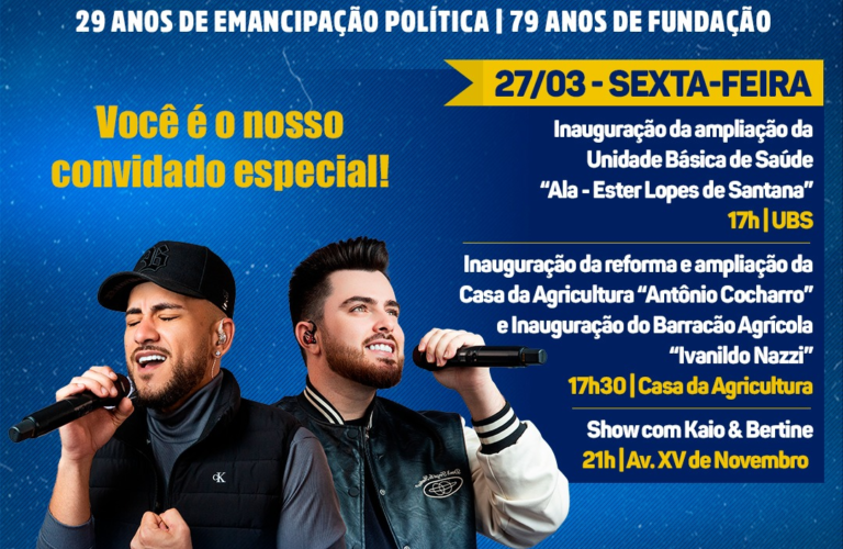 Show de Thaeme e Thiago marca a comemoração do aniversário de Santa Salete/SP
